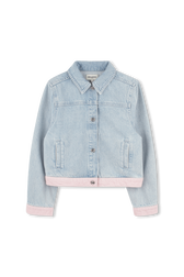 Veste en jean décoloré Stonewashed indigo vue de face