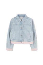Veste en jean décoloré Stonewashed indigo vue de face