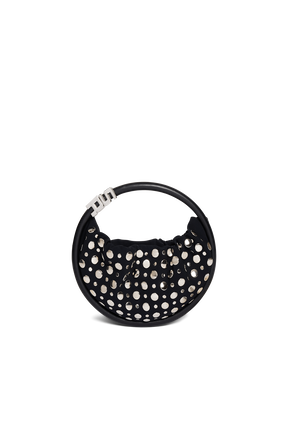Sac domino mini en cuir avec studs Noir vue de face