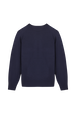 Women Lip Print Sweater Night blue back view