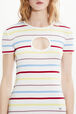 Robe courte picots rayé multicolore femme Multico raye blanc vue de détail 2