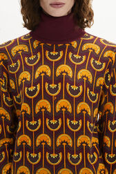 Pull manches longues imprimé motif Vintage Papyrus Orange vue de détail 2