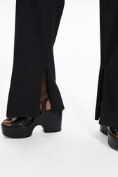 Women Tailored Straight-Leg Trousers Black details view 2