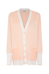 Pin cardigan Peach front view