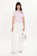 Top manches courtes en jersey Doll pink vue portée de face