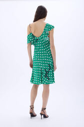 Robe courte en viscose imprimé étoile Stars green vue portée de dos