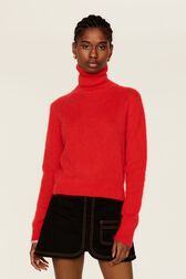Col roulé mohair femme Rouge vue portée de face