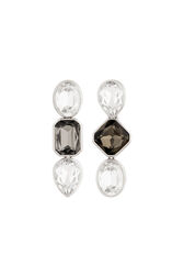 Boucles d'oreilles Superchromatic Rhodium/noir vue de face