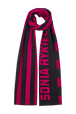 Écharpe laine alpaga bicolore femme Fuchsia vue de dos
