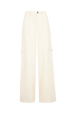 Pantalon cargo à rayures Pinstripes Ecru/rose vue de face