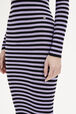 Striped Long-Sleeved Crew Neck Dress Striped black/lilac details view 2