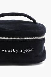 Women Velvet Vanity Case Black back view