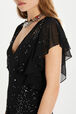 Robe longue en mousseline Noir vue de détail 1
