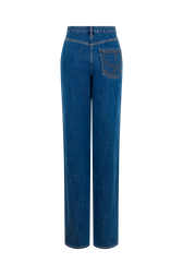 Pantalon en jean à côté en studs Bleu studs vue de dos