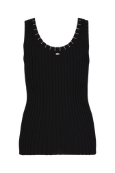 Ribbed tank top Black back view