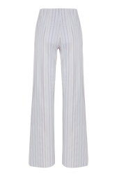Women Cotton Canvas Straight-Leg Trousers White back view
