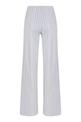 Pantalon droit canvas de coton femme Blanc vue de dos
