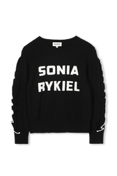Black logo sweater Black front view