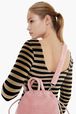 Women Mini Velvet Bag Pink back worn view