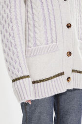 Long-Sleeved V-Neck Cardigan Lilac details view 2