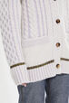 Alpaca Wool Cable Knit V-Neck Cardigan Lilac details view 2