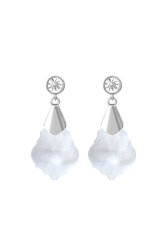 Boucles d'oreilles pendantes Chandelier argenté Argent vue de face
