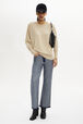 Merino Wool And Silk Sweater Sand front worn view