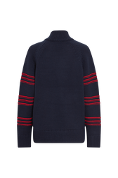 Pull à rayures reliefées Raye bleu/rouge vue de dos