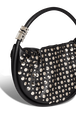 Domino Medium Leather with studs bag Black details view 1