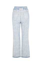 Pantalon flare en denim zèbre Bleu vue de dos