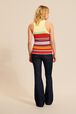Women Colorblock Tank Top Red back worn view