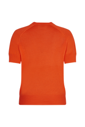 Short-sleeved sweater in merino wool and silk Lipstick back view