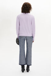 Pull col roulé à manches longues Lilas vue portée de dos