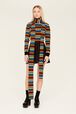 Women Multicolor Striped Scarf Multico iconic striped front worn view