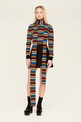 Women Multicolor Striped Scarf Multico iconic striped front worn view