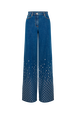 Pantalon en jean à studs Bleu studs vue de face