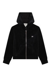 Velvet Girl Hooded Cardigan Black front view