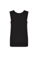 Sleeveless tank top in merino and silk Black back view