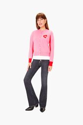 Cardigan cœur SR Rose vue de détail 1