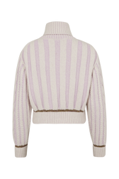 Long-Sleeved Turtleneck Jumper Lilac back view