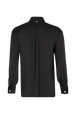 Satin Shirt with Rhinestone Buttons Black back view