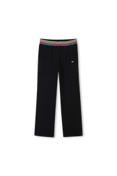 Black knit pants Black front view