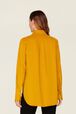 Women Velvet Shirt Mustard back worn view