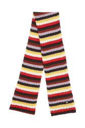 Women Striped Fluffy Scarf Multico crea front view