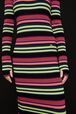 Robe longue rayé multicolore femme Multico raye noir vue de détail 1