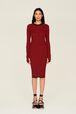 Robe longue chaussette rayée femme Raye noir/rouge vue de détail 6