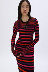 Striped woolen dress Striped multico details view 1