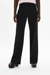 Women Tailored Straight-Leg Trousers Black details view 1