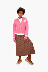 Cardigan cœurs Rose vue portée de face