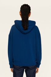 Sweat à capuche multicolore signature femme Bleu de prusse vue portée de dos